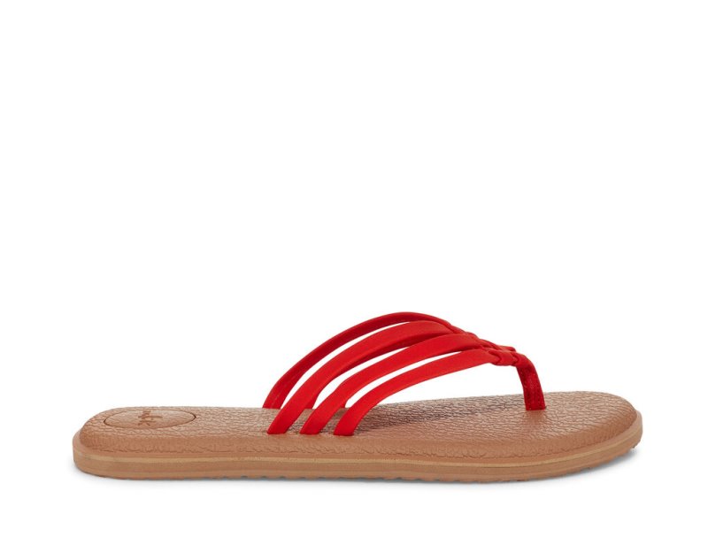 Sanuk Yoga Salty - Sanuk Flip Flops Womens Brown / Red - Philippines JASLOQ784